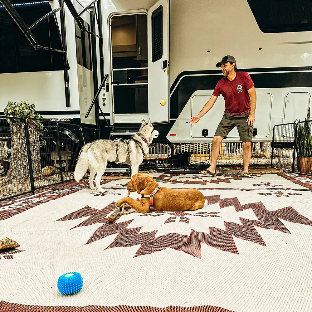 FXW Instant Portable Puppy Play Pen, Quick-Setup Outdoor Puppy Fence with Hinged Panels for RV Camping, Portable Puppy Fence