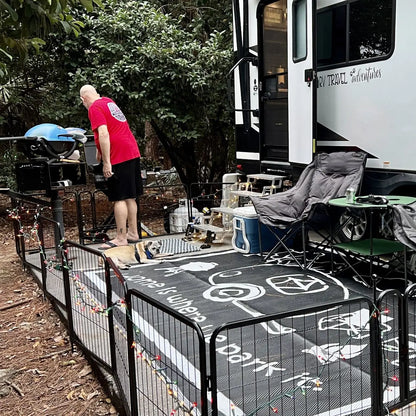 FXW Instant Portable Puppy Play Pen, Quick-Setup Outdoor Puppy Fence with Hinged Panels for RV Camping, Portable Puppy Fence