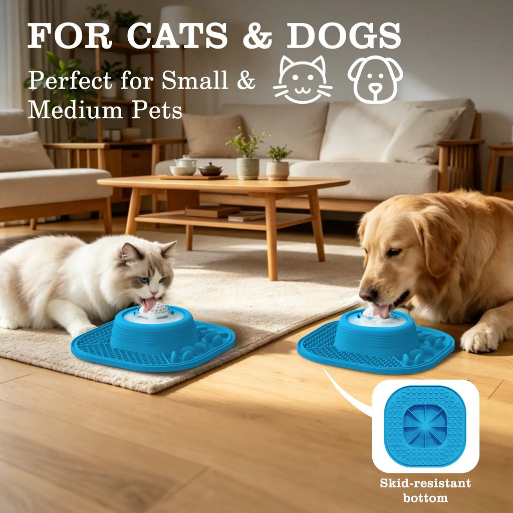Pawlove Anti-Slip Dog Slow Feeder Bowl with Ball-In Design, 3/4 Cup Capacity, Dishwasher Safe for Liquid Treats, Reduces Mess and Spills, Ideal for Anxiety Relief and Post-Operative Use