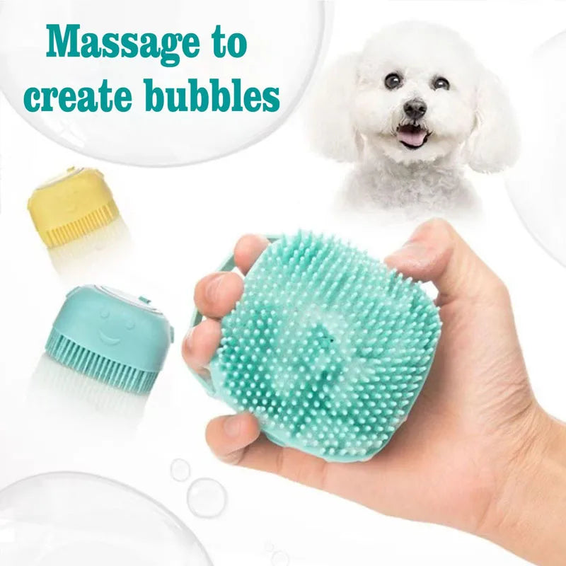 Multifunctional Silicone Bath Massage Brush for Dogs and Cats - Safe and Soft Pet Grooming Accessory