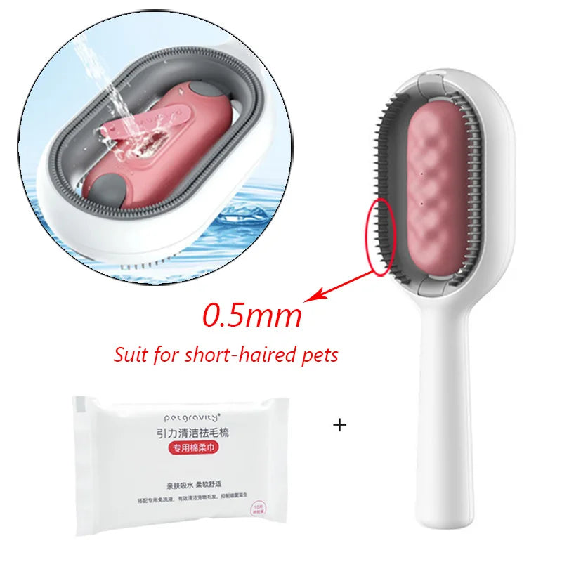 Double Sided Hair Removal Brushes for Cat Dog Pet Grooming Comb with Wipes Kitten Brush
