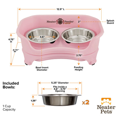 Neater Feeder Express for Cats - MESS PROOF PET BOWLS with Raised Walls & Elevated Design for Improved Digestion - Easy to Clean & Top-Rack Dishwasher Safe - Made in the USA