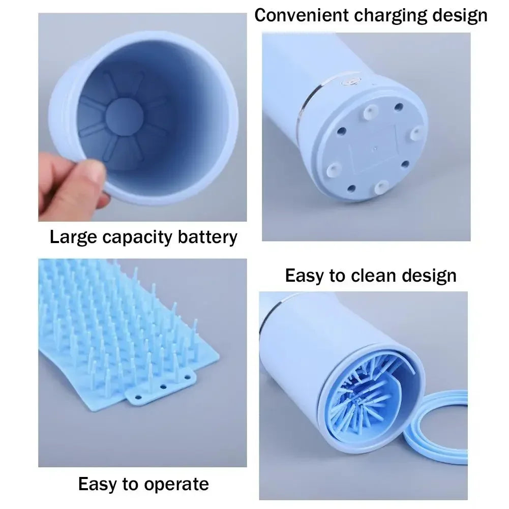 Electric Automatic Dog Paw Cleaner and Massager - USB Rechargeable Pet Foot Washer for Small, Medium, and Large Dogs
