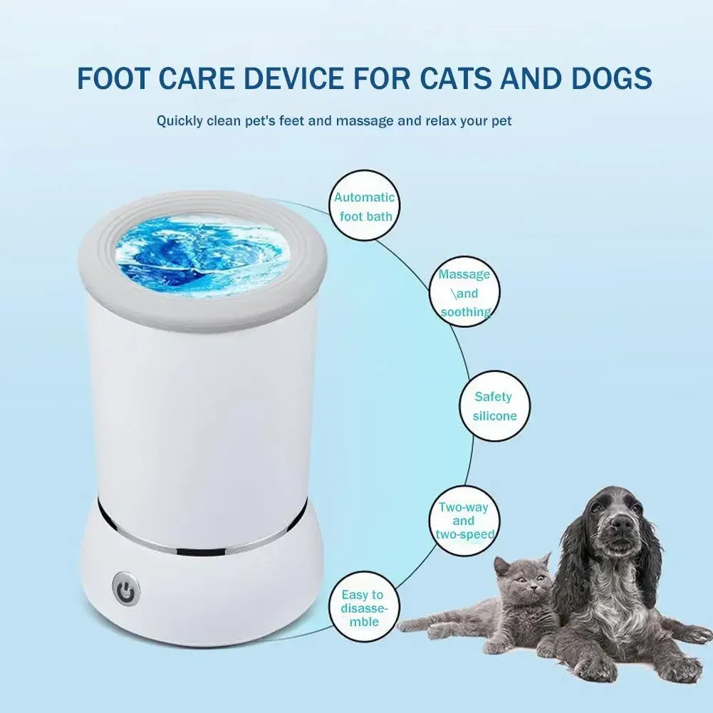 Electric Automatic Dog Paw Cleaner and Massager - USB Rechargeable Pet Foot Washer for Small, Medium, and Large Dogs