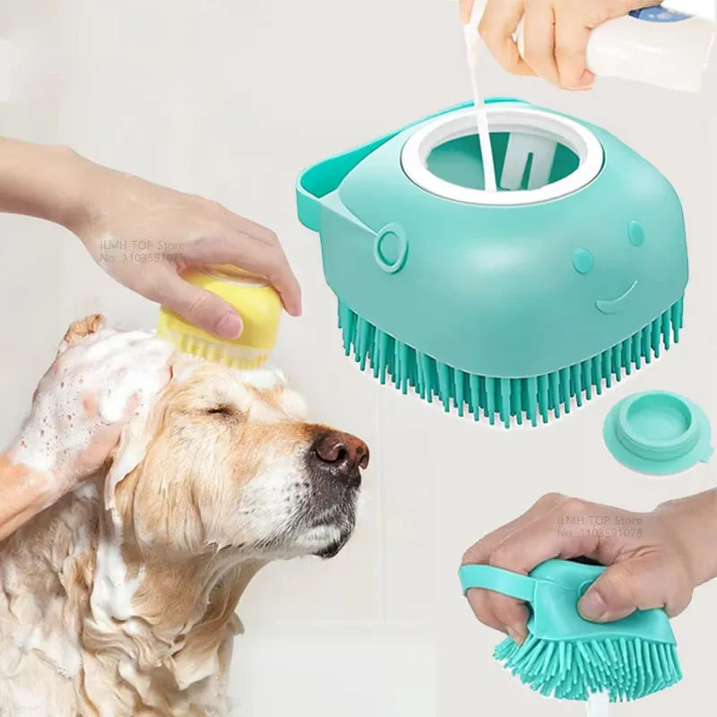 Multifunctional Silicone Bath Massage Brush for Dogs and Cats - Safe and Soft Pet Grooming Accessory