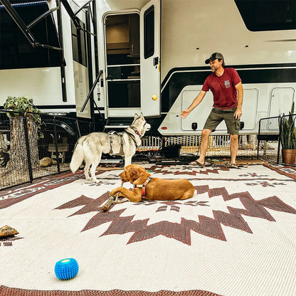 FXW Instant Portable Puppy Play Pen, Quick-Setup Outdoor Puppy Fence with Hinged Panels for RV Camping, Portable Puppy Fence