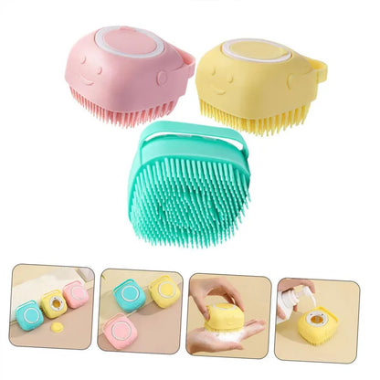 Multifunctional Silicone Bath Massage Brush for Dogs and Cats - Safe and Soft Pet Grooming Accessory