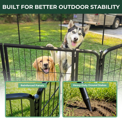 FXW Instant Portable Puppy Play Pen, Quick-Setup Outdoor Puppy Fence with Hinged Panels for RV Camping, Portable Puppy Fence