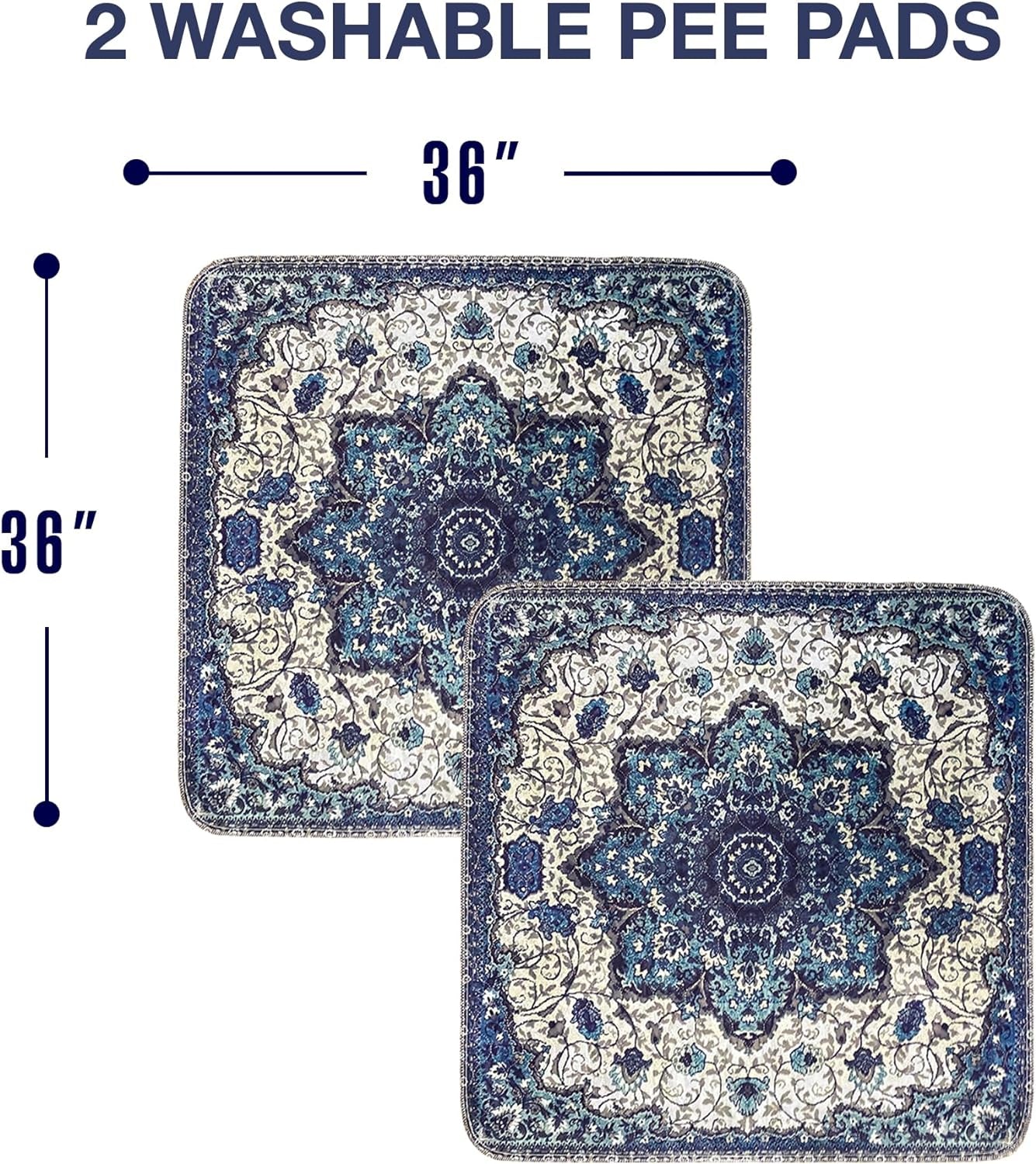 Washable Pee Pads for Dogs and Cats - Super Absorbent Reusable Puppy Training Pads - 100% Waterproof, Leak-Proof & Non-Slip Whelping Pads for Pet Housebreaking