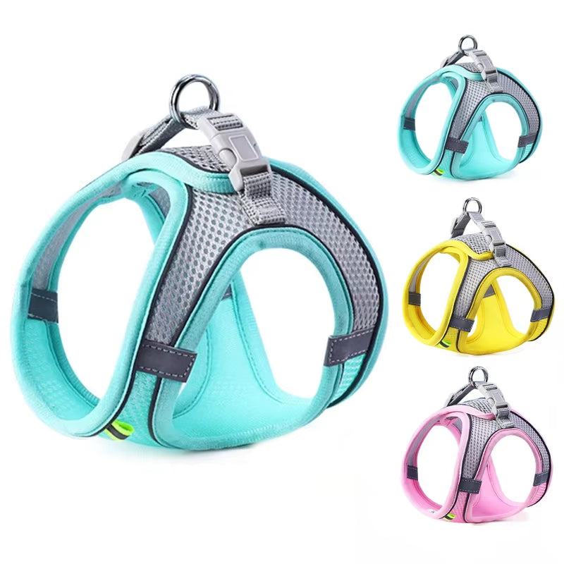 Cat Or Dog Harness Vest Chest Rope Set Reflective Breathable Adjustable Pet Harness for Small Medium Dogs and Cats Outdoor Walking