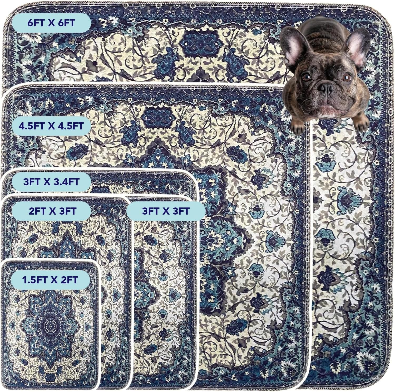 Washable Pee Pads for Dogs and Cats - Super Absorbent Reusable Puppy Training Pads - 100% Waterproof, Leak-Proof & Non-Slip Whelping Pads for Pet Housebreaking
