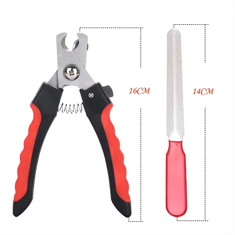 Professional Stainless Steel Pet Nail Clippers for Large Dogs and Cats - Multifunctional Grooming Scissors